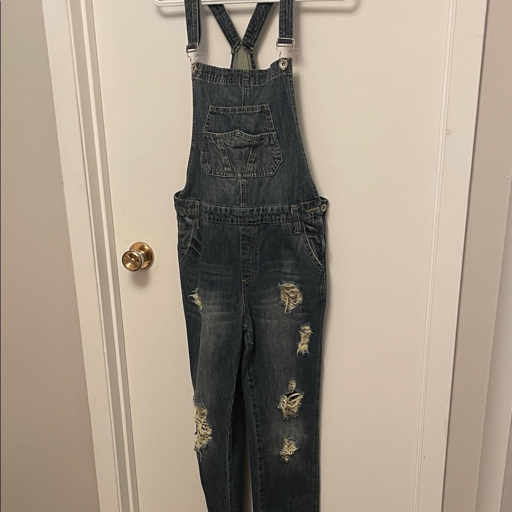 Women’s Special A Distressed Denim Overalls Size Small